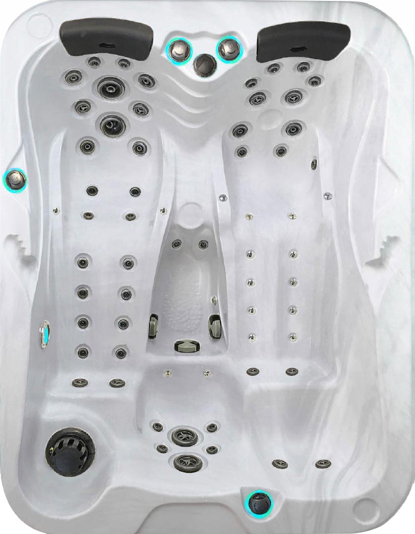 marble colored hot tub spa view
