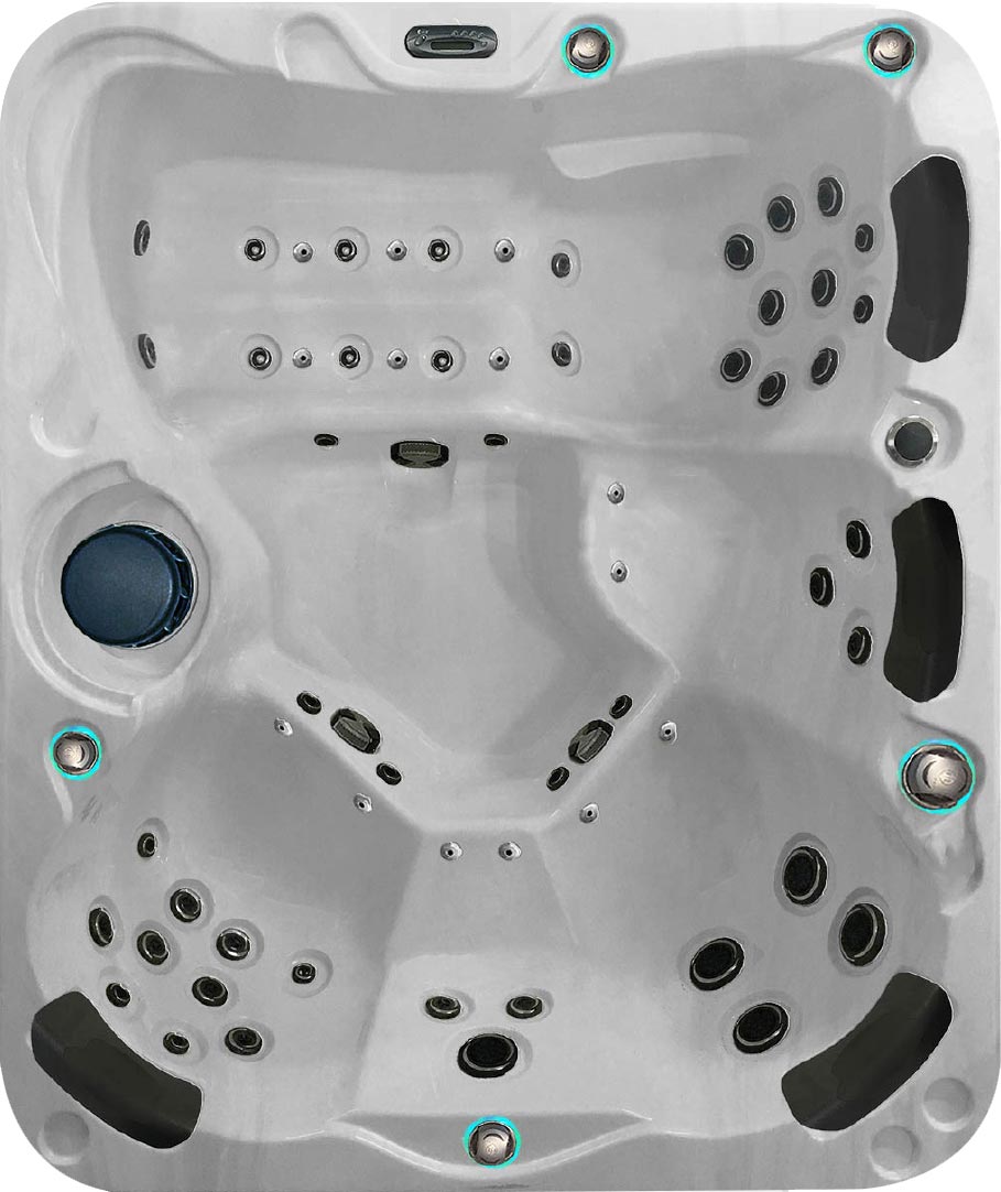 Dark grey hot tub spa view