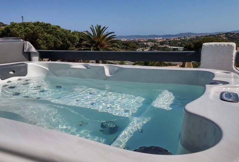 Hot Tub with palm tree